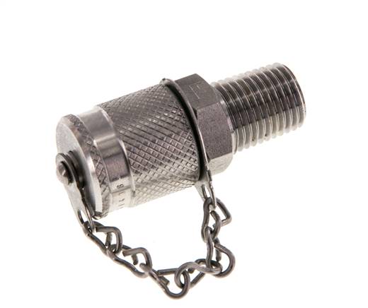 Test coupling M16x2 - NPT 1/4" (Male thread), 1.4571 (ME14ESNPT) -  Landefeld - Pneumatics - Hydraulics - Industrial Supplies
