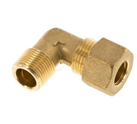 Elbow compression ring fitting R 3/8-12 (M18x1.5)mm, brass