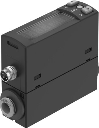 Principskitse: SFAH-0.5U-Q6S-PNLK-PNVBA-M8 (610916)   &   SFAH-50U-Q6S-PNLK-PNVBA-M8 (8158419)   &   SFAH-100U-Q6S-PNLK-PNVBA-M8 (8158420)  & ...