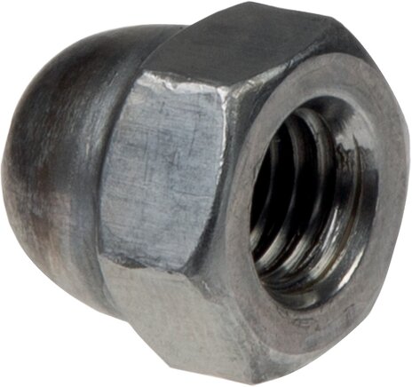 Exemplarische Darstellung: Hutmutter DIN 1587 (Stahl blank, schwarz)