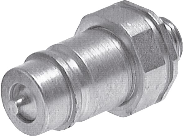Exemplarische Darstellung: Steck-Kupplung mit Rohranschluss ISO 8434-1 (DIN 2353), Stecker, Stahl verzinkt