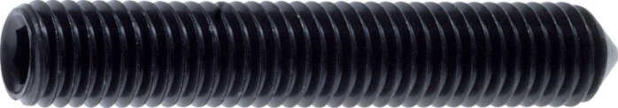 Principskitse: Grubbe skrue DIN 914 / ISO 4027 (sort stål)