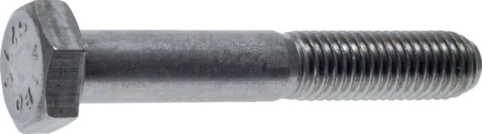 Principskitse: Sekskantet hovedskrue DIN 931 / ISO 4014 (rustfrit stål A2)