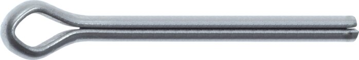 Principskitse: Splitbolt DIN 94 / ISO 1234 (galvaniseret stål)