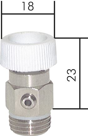 Príklady vyobrazení: Vypouštecí a odvzdušnovací ventil bez pruchodky, G 1/4" a G 3/8"