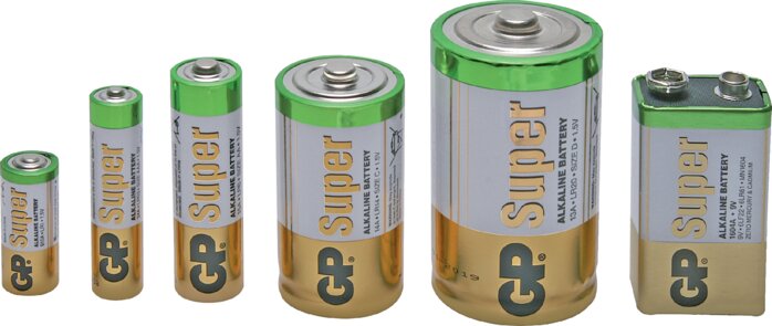 Principskitse: Alkaliske batterier