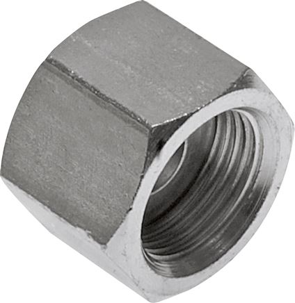 Exemplary representation: ORFS closure screw connection with union nut, galvanised steel
