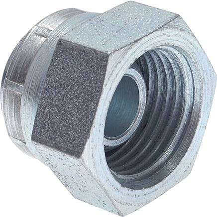 Zgleden uprizoritev: Closing screw connection with G-thread (60° universal sealing cone, female), galvanised steel
