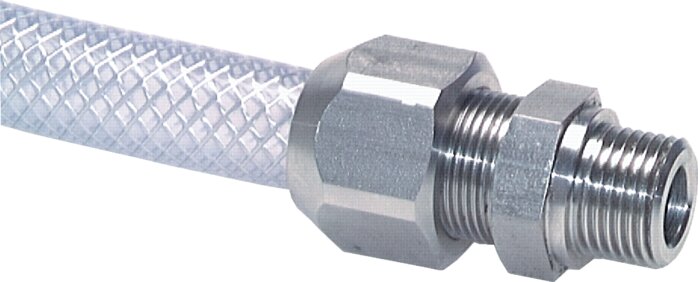 Voorbeeldig Afbeelding: Rechte inschroefbare schroefverbinding met weefselslang TX cilindrische schroefdraad, 1.4571