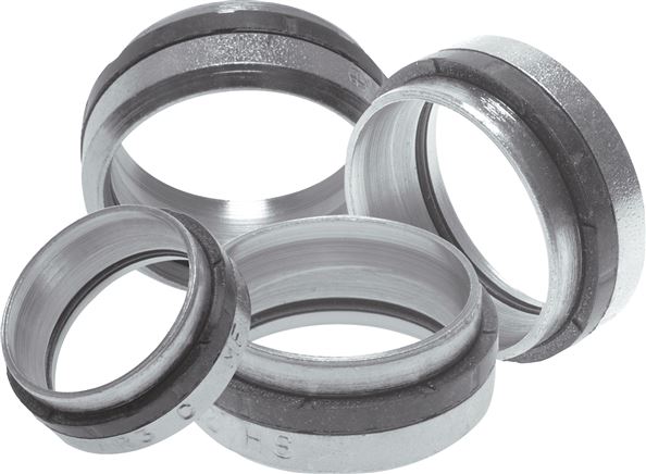Illustrazione esemplare: Anello tagliente / anello di serraggio NC, acciaio zincato con guarnizione agli elastomeri