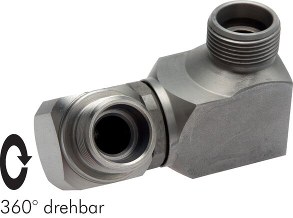 Zgleden uprizoritev: Ball-guided double swivel joint, cutting ring connection, galvanised steel