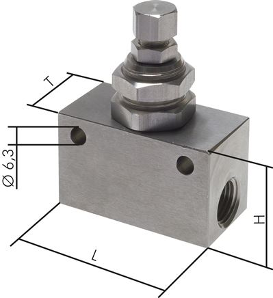 Príklady vyobrazení: Škrtící ventil / zpetný ventil škrticí klapky z nerezové oceli