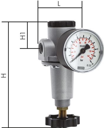 Illustrazione esemplare: Regolatore di pressione - standard, serie 1 e 2