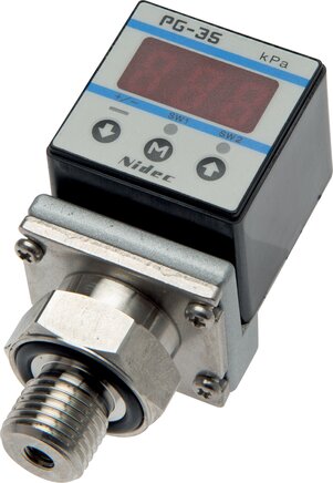 Exemplary representation: Electronic pressure switch, cube, stainless steel