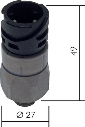 Zgleden uprizoritev: Pressure switch, bayonet coupling (IP 67), NO / NC contact