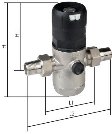 Illustrazione esemplare: Riduttore di pressione del filtro per acqua potabile e azoto (1.4408)
