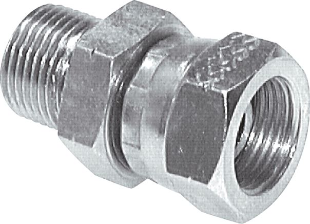 Zgleden uprizoritev: Screw-in fitting with G-thread (60° universal sealing cone, female), galvanised steel