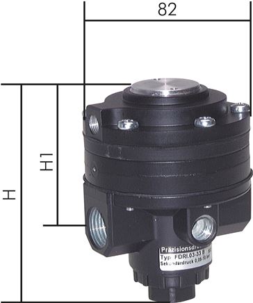 Príklady vyobrazení: Presný regulátor tlaku, dálkove ovládaný (posilovac objemu), standardní provedení