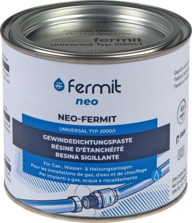 Exemplary representation: Sealing paste for hemp or flax sealing, neo-fermit, 800g tin