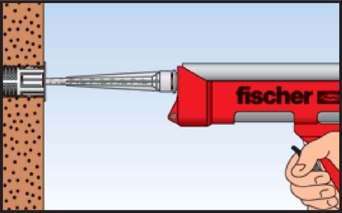 Esempio di applicazione: Manicotto di ancoraggio Fischer per malta da iniezione (montaggio 2)