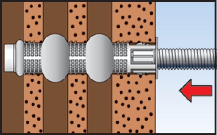 Exemple d'application: Fischer Douille d'ancrage pour mortier d'injection (montage 3)