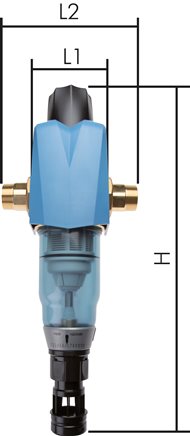 Exemplary representation: Drinking water backwash filter, R 1 1/2" & R 2"