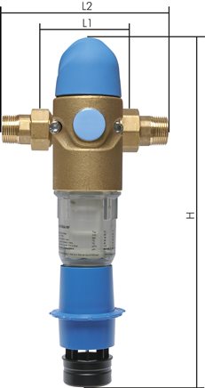 Exemplary representation: Drinking water backwash filter, R 3/4" to R 1 1/4"
