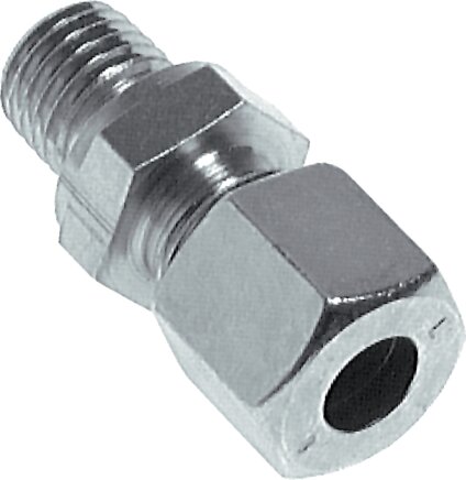 Zgleden uprizoritev: Straight screw-in fitting, metric, galvanised steel