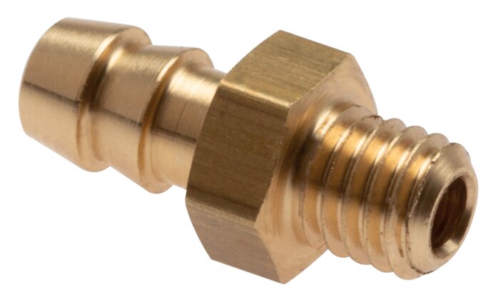 Exemplary representation: Push-in nipple with cylindrical thread - inner cone, brass