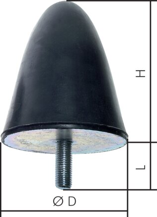 Illustrazione esemplare: Tampone gomma/metallo, parabolico