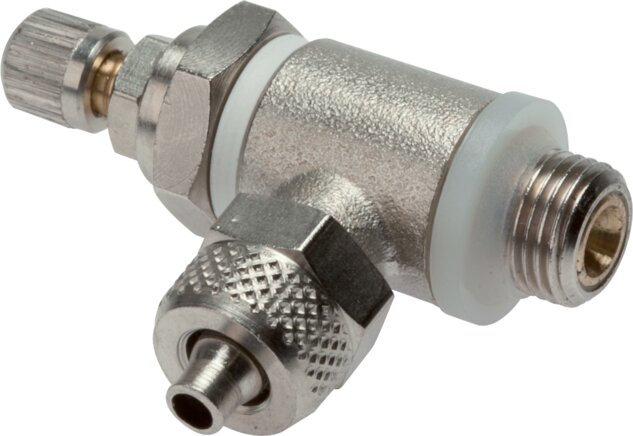 Exemplary representation: Throttle check valve with knurled screw and lock nut