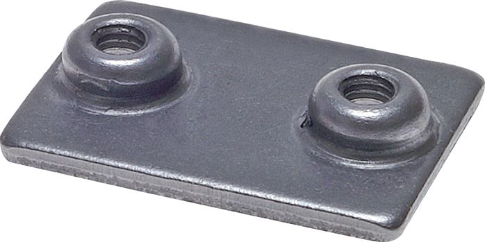 Exemplary representation: Accessories for pipe clamps, weld-on plate