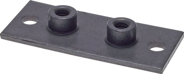 Exemplary representation: Accessories for pipe clamps, extended weld-on plate with fastening holes