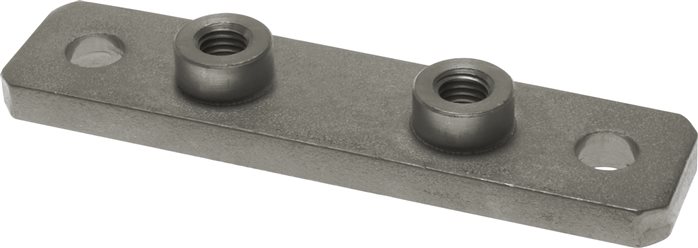 Exemplary representation: Accessories for pipe clamps, heavy-duty series, extended weld-on plate with fastening holes
