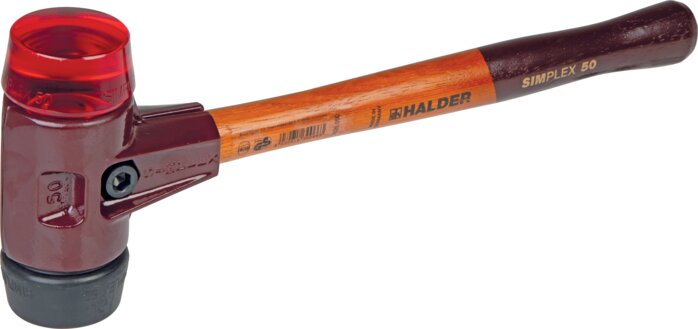 Principskitse: SIMPLEX hammer med blødt ansigt (sort / rød)