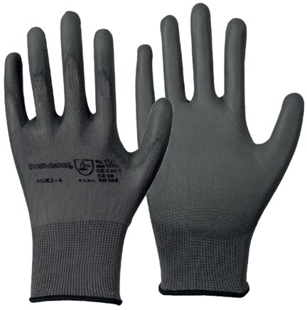 Illustrazione esemplare: Guanto in maglia fine con rivestimento in PU (grigio)