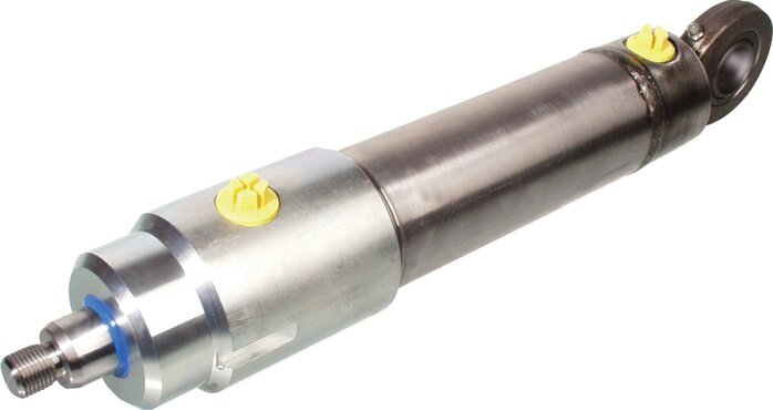 Exemplary representation: Industrial hydraulic cylinder with threaded/swivel head, double-acting