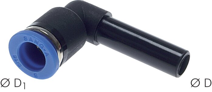 Exemplary representation: L-connector with push-in nipple