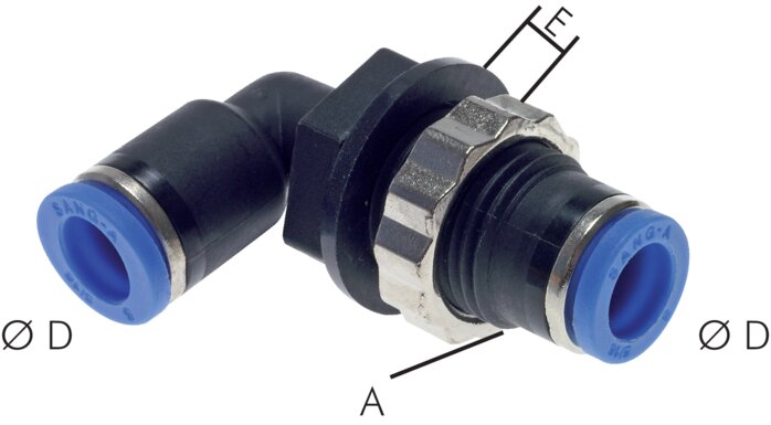 Príklady vyobrazení: Úhlový prepážkový konektor