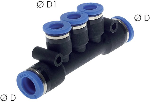 Voorbeeldig Afbeelding: Meervoudige T-verdeler met 3 uitgangen