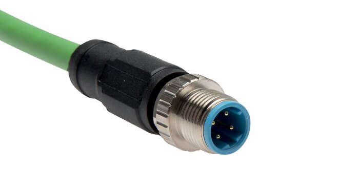 Exemplary representation: Cable end 2: M 12 plug (straight)