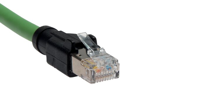 Exemplary representation: Cable end 2: RJ45 plug (straight)