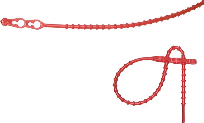 Zgleden uprizoritev: Detachable cable tie / bag fastener, two fastening eyes