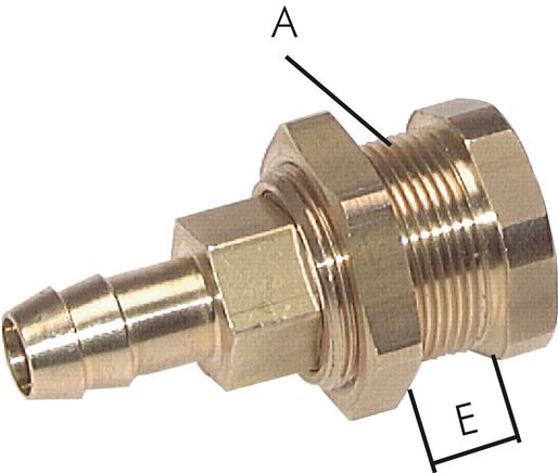 Zgleden uprizoritev: Breakaway coupling socket with grommet & bulkhead thread, brass