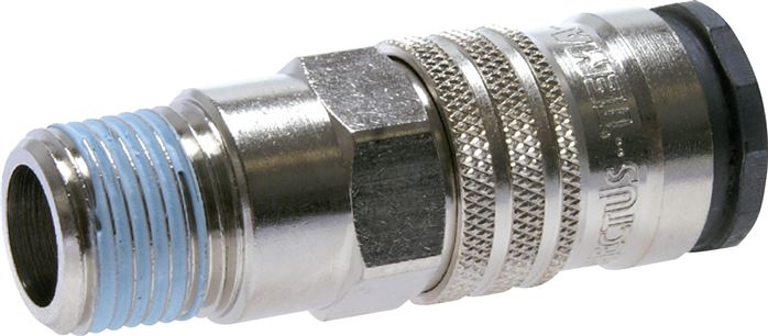 Zgleden uprizoritev: Coupling socket with male thread, brass/steel