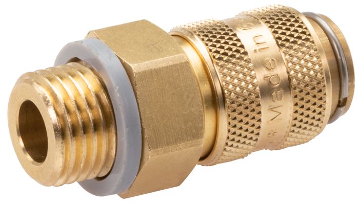 Exemplary representation: Coupling sockets with male thread, brass