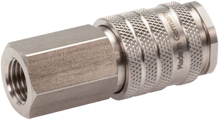 Zgleden uprizoritev: Coupling sockets with female thread, ball lock, stainless steel