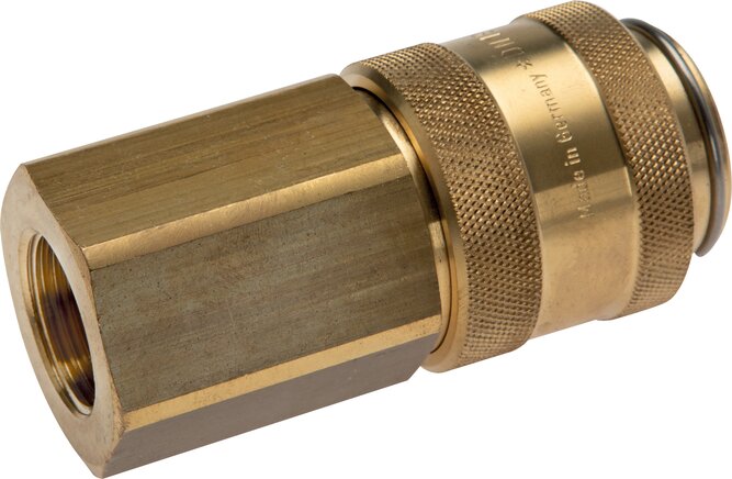 Zgleden uprizoritev: Coupling socket with female thread, brass