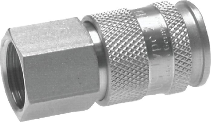 Zgleden uprizoritev: Coupling socket with female thread, stainless steel