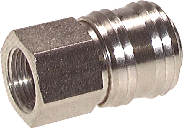 Zgleden uprizoritev: Coupling socket with female thread, nickel-plated brass